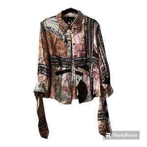 Just Cavalli graphic print button down